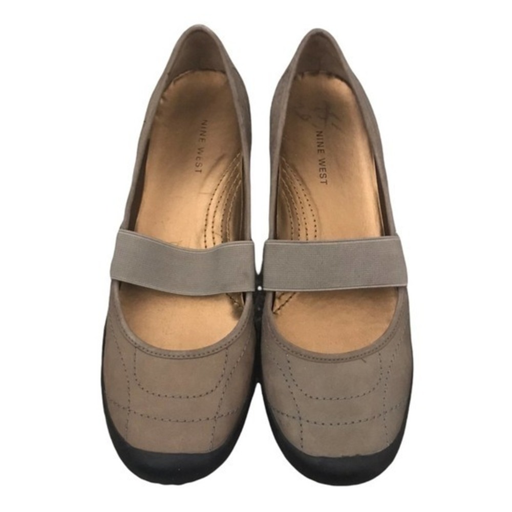 Nine West Taupe Mary Jane Slip On Shoes Size 9.5